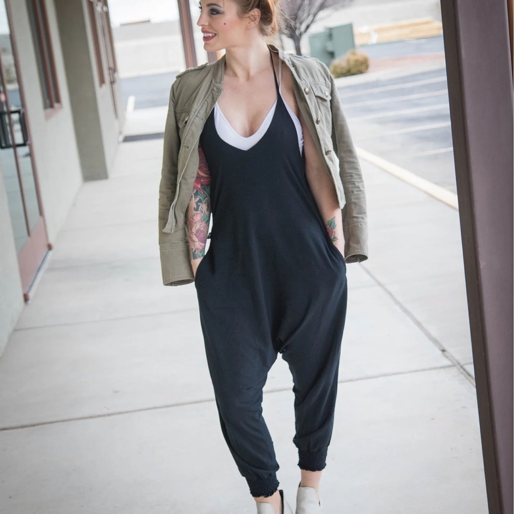 Elegant Navy Women's Harem Jumpsuit